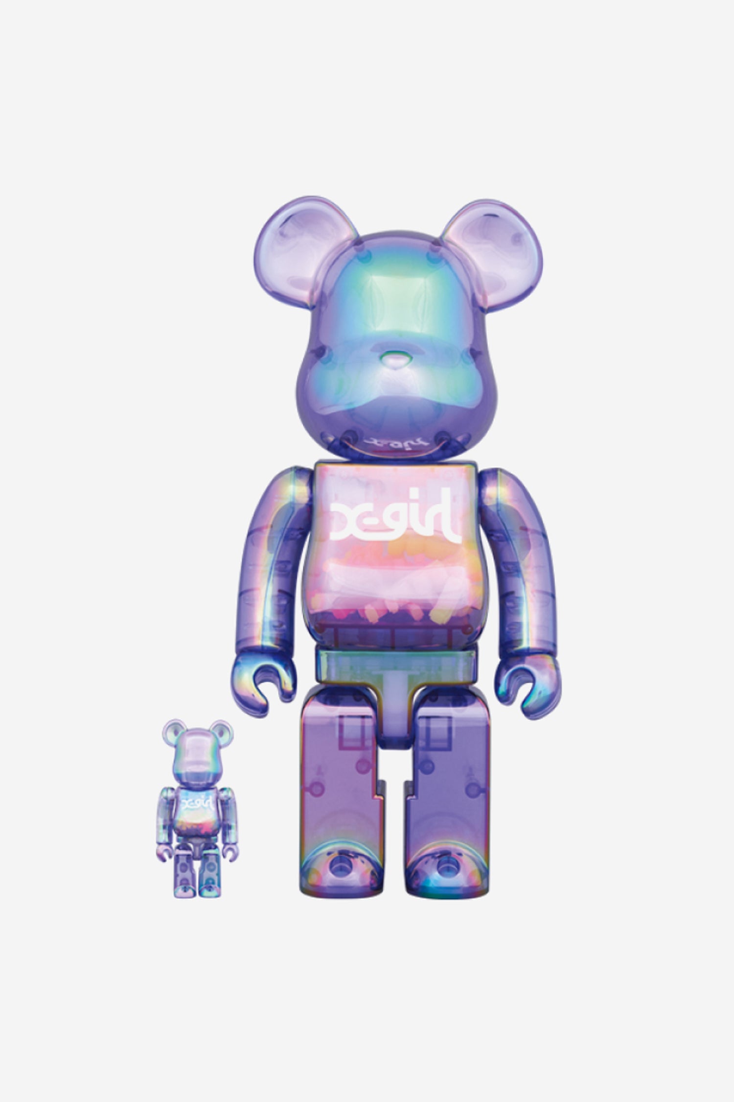 Be@rbrick X-Girl Clear Purple - 400% & 100% Set